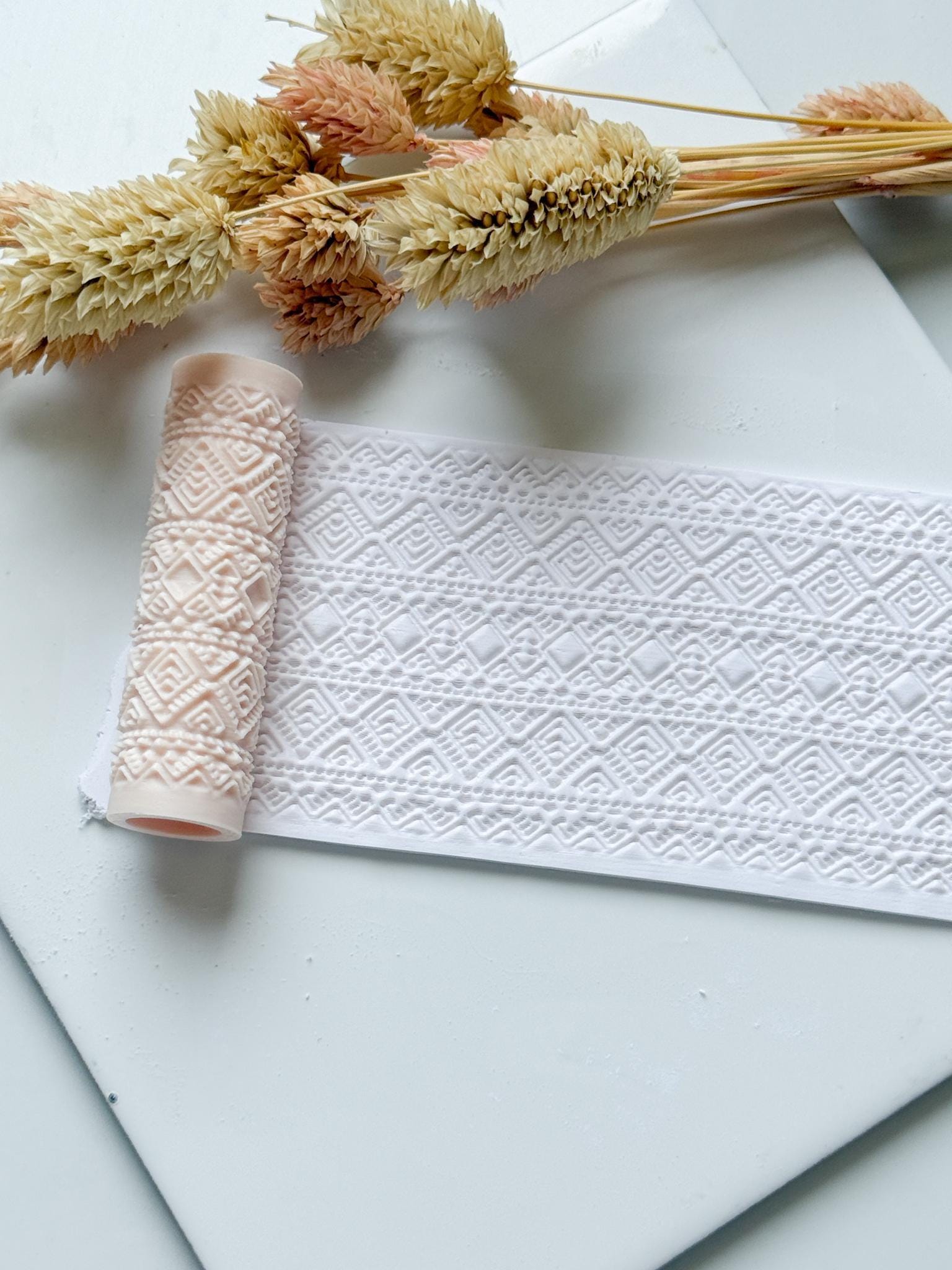 Aztec Geometric Polymer Clay Roller Embossing Texture Tool