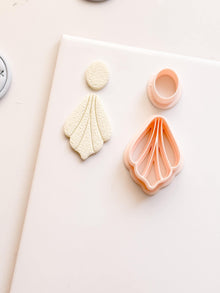 Fan Petal Polymer Clay Earring Cutters: Circle Stud, Scalloped Drop