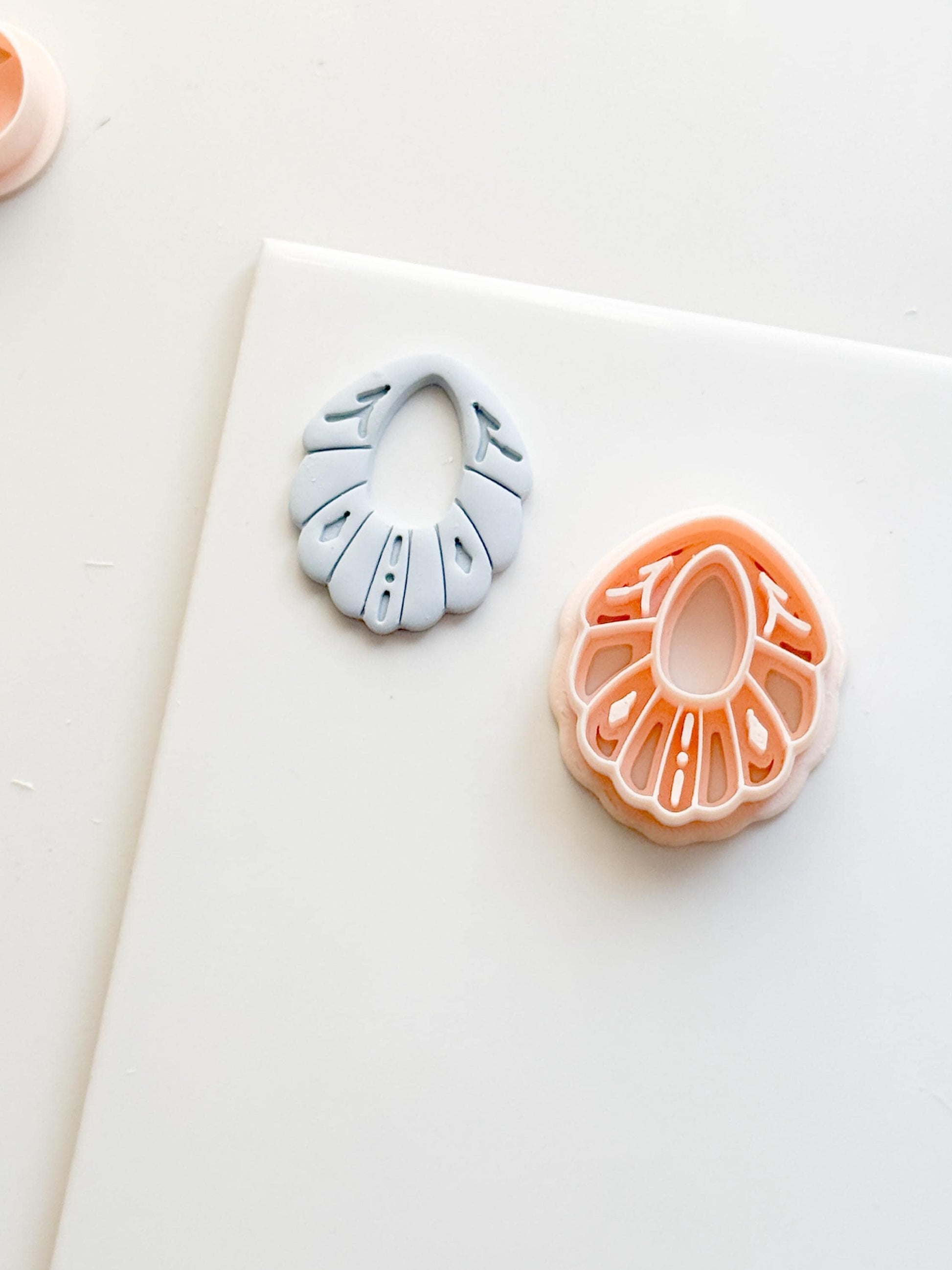 Scalloped Petal Drop Polymer Clay Cutter Detailed Oval Shape for Earrings & Jewelry Making