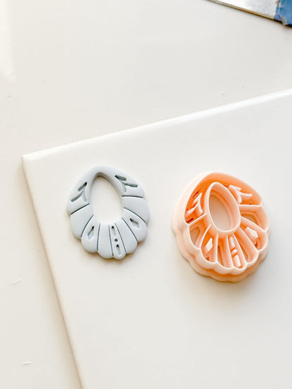 Scalloped Petal Drop Polymer Clay Cutter Detailed Oval Shape for Earrings & Jewelry Making