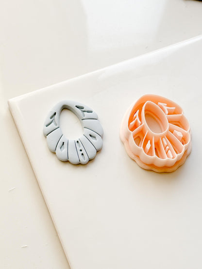 Scalloped Petal Drop Polymer Clay Cutter Detailed Oval Shape for Earrings & Jewelry Making