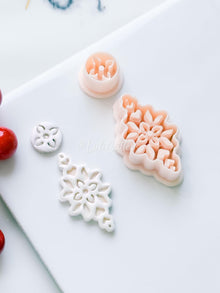 Winter Fairy Poinsettia Floral Dangle Earring Polymer Clay Cutter Christmas Winter Jewelry Tool