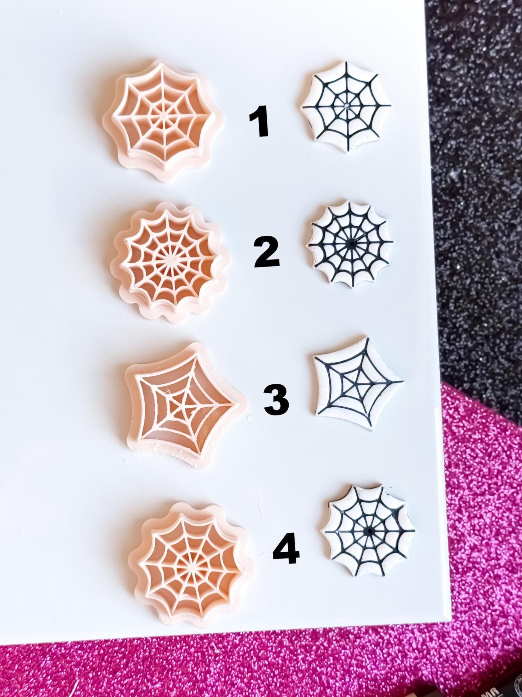 Spider Web Clay Cutter Set: Halloween Jewelry Making, 6 Sizes
