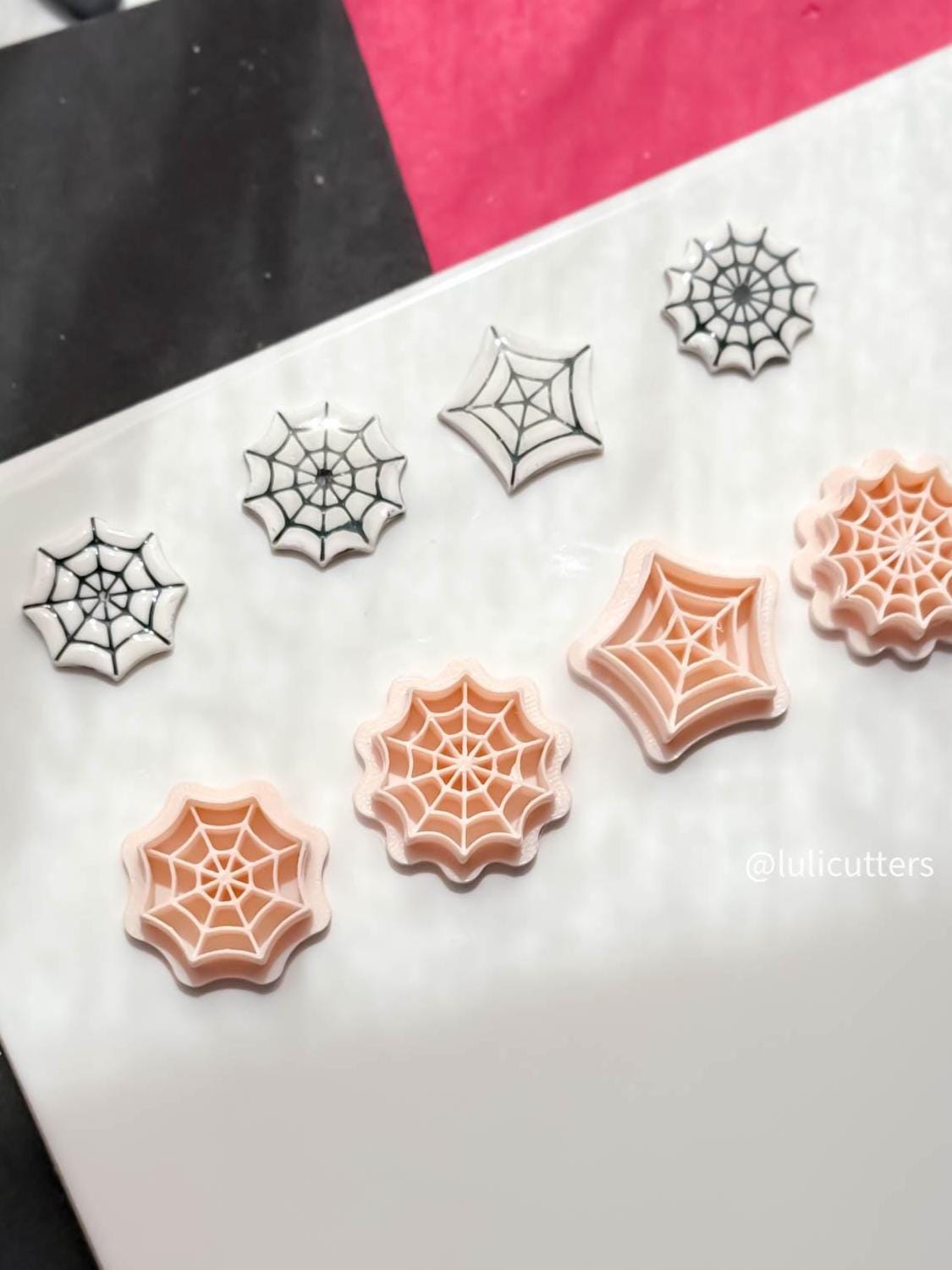 Spider Web Clay Cutter Set: Halloween Jewelry Making, 6 Sizes