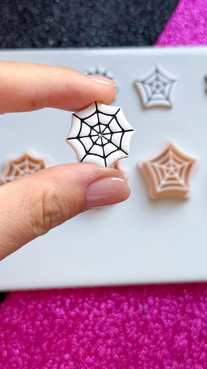 Spider Web Clay Cutter Set: Halloween Jewelry Making, 6 Sizes