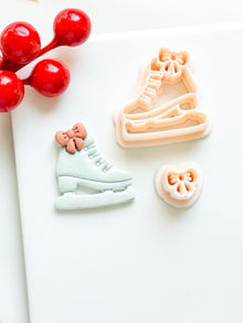 Winter Fairy Ice Skate Polymer Clay Cutter Set Bow Detail for Earrings & Jewelry