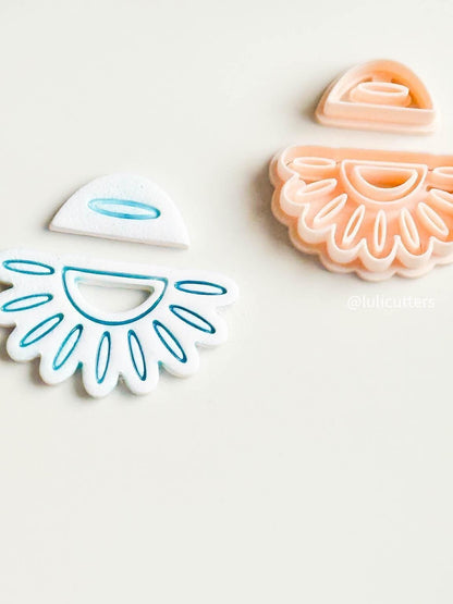 Boho Cutout Scalloped Clay Cutter Set ceramic Inspired Arch Design - 2 size options