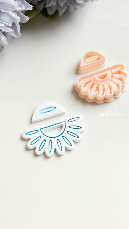 Boho Cutout Scalloped Clay Cutter Set ceramic Inspired Arch Design - 2 size options