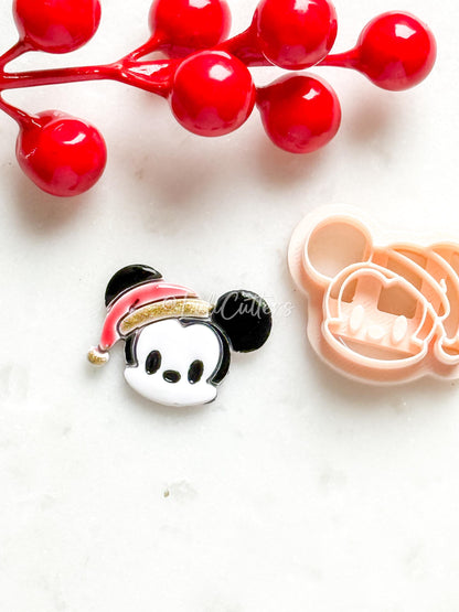 Christmas Mouse Polymer Clay Cutters Holiday Embossed Earring Shapes