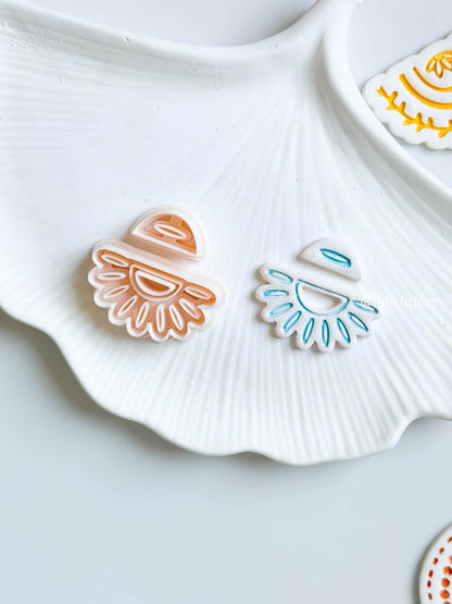 Boho Cutout Scalloped Clay Cutter Set ceramic Inspired Arch Design - 2 size options