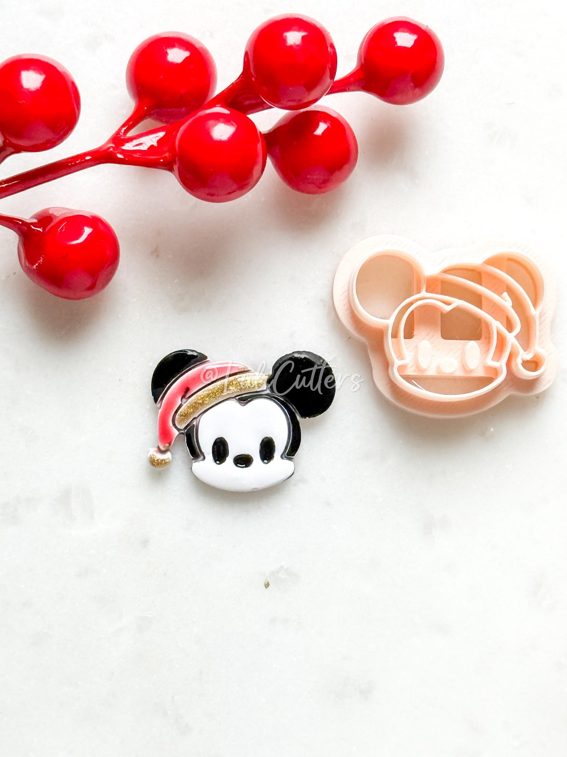 Christmas Mouse Polymer Clay Cutters Holiday Embossed Earring Shapes