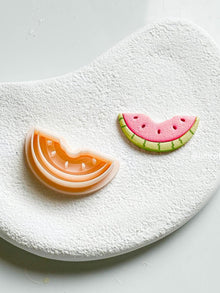 Watermelon Slice Clay Cutter: Seed & Rind Imprint - Summer Earrings