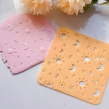 Celestial Stencil: Sun, Moon & Star Pattern for Polymer Clay