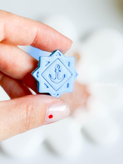Anchor Clay Cutter: Nautical Starburst Frame, Imprint Earring Cutter