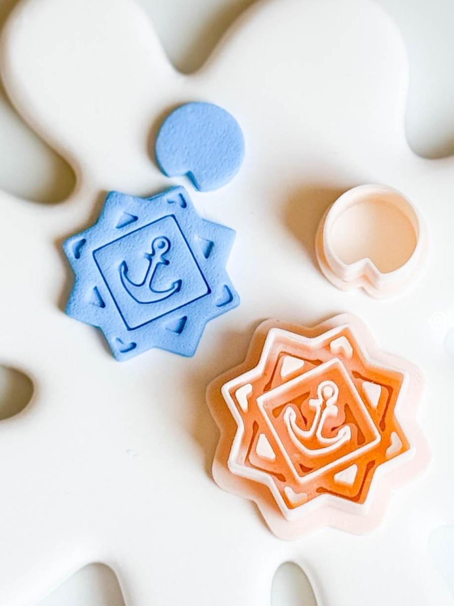 Anchor Clay Cutter: Nautical Starburst Frame, Imprint Earring Cutter