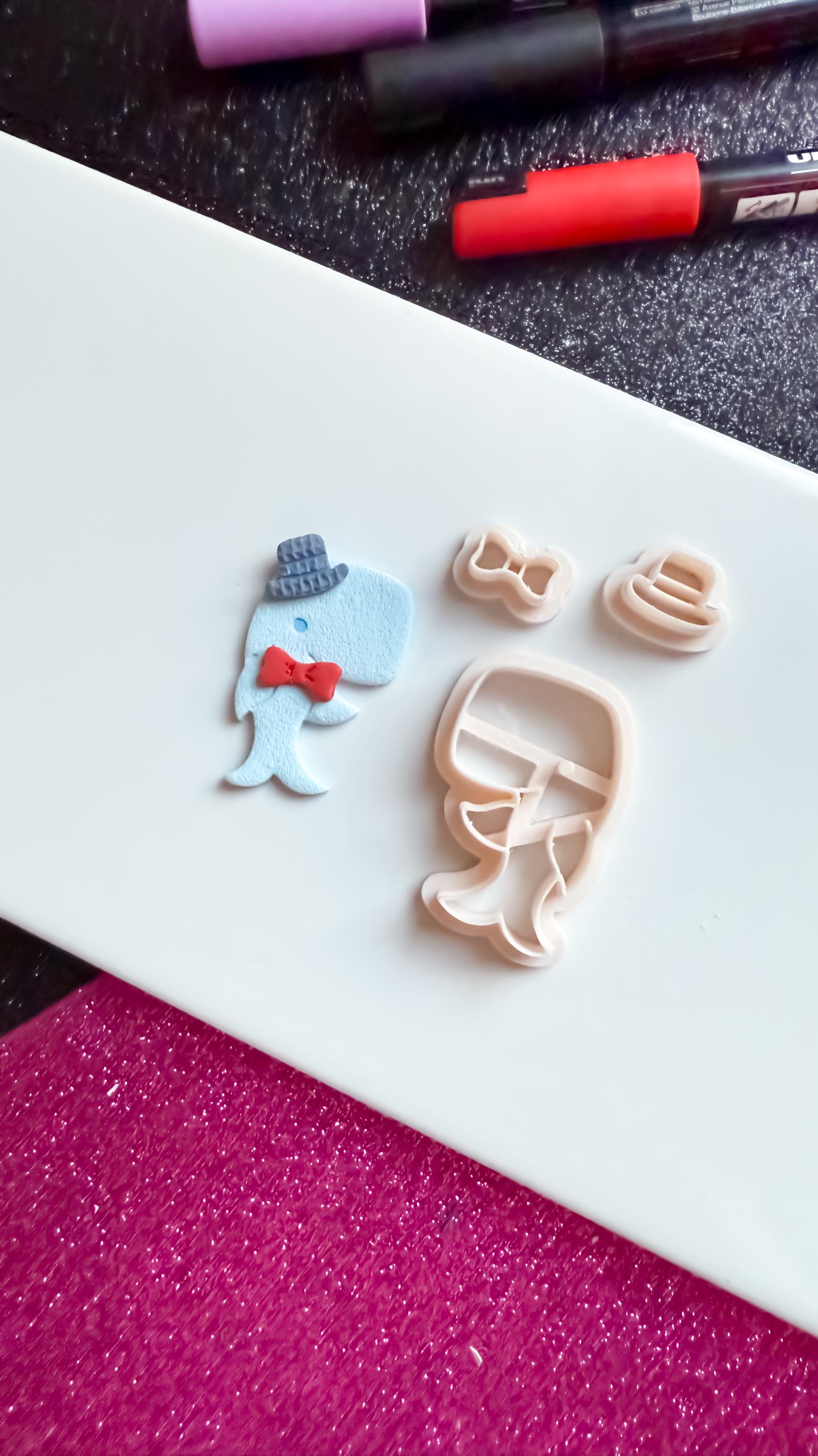 Smiling Whale Clay Cutter: Polymer Clay Mold, Ocean Theme - 5 Sizes