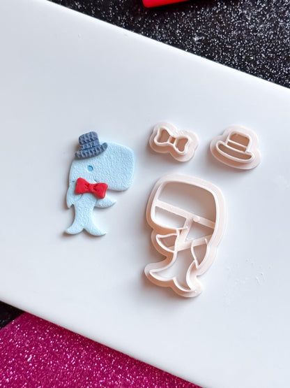 Smiling Whale Clay Cutter: Polymer Clay Mold, Ocean Theme - 5 Sizes