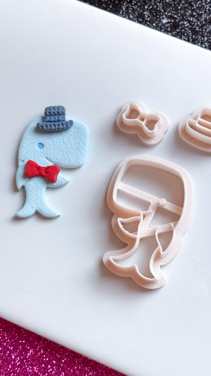 Smiling Whale Clay Cutter: Polymer Clay Mold, Ocean Theme - 5 Sizes