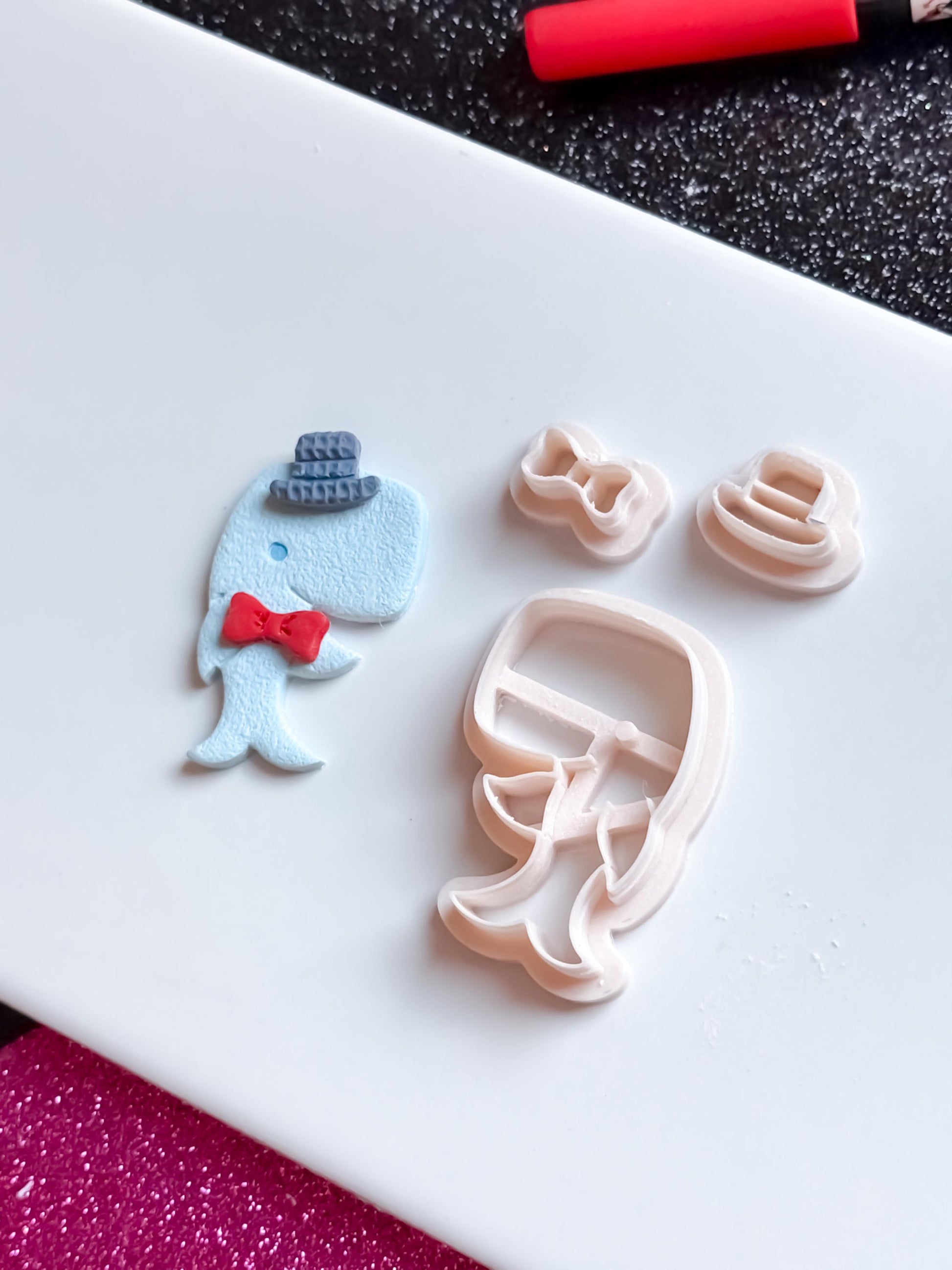 Smiling Whale Clay Cutter: Polymer Clay Mold, Ocean Theme - 5 Sizes