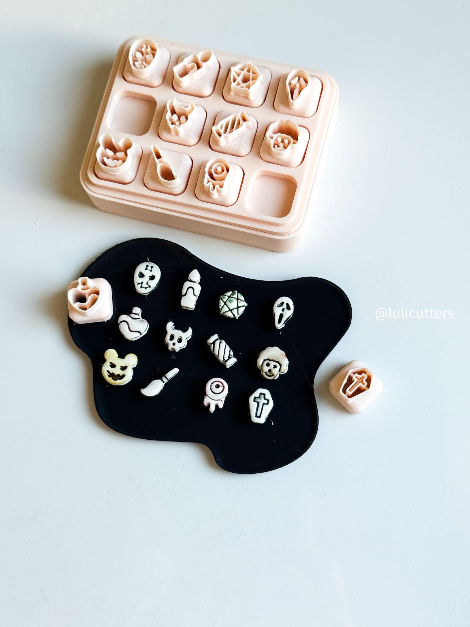 Mini Halloween Clay Cutter Set: Spooky Charms, Jewelry Making