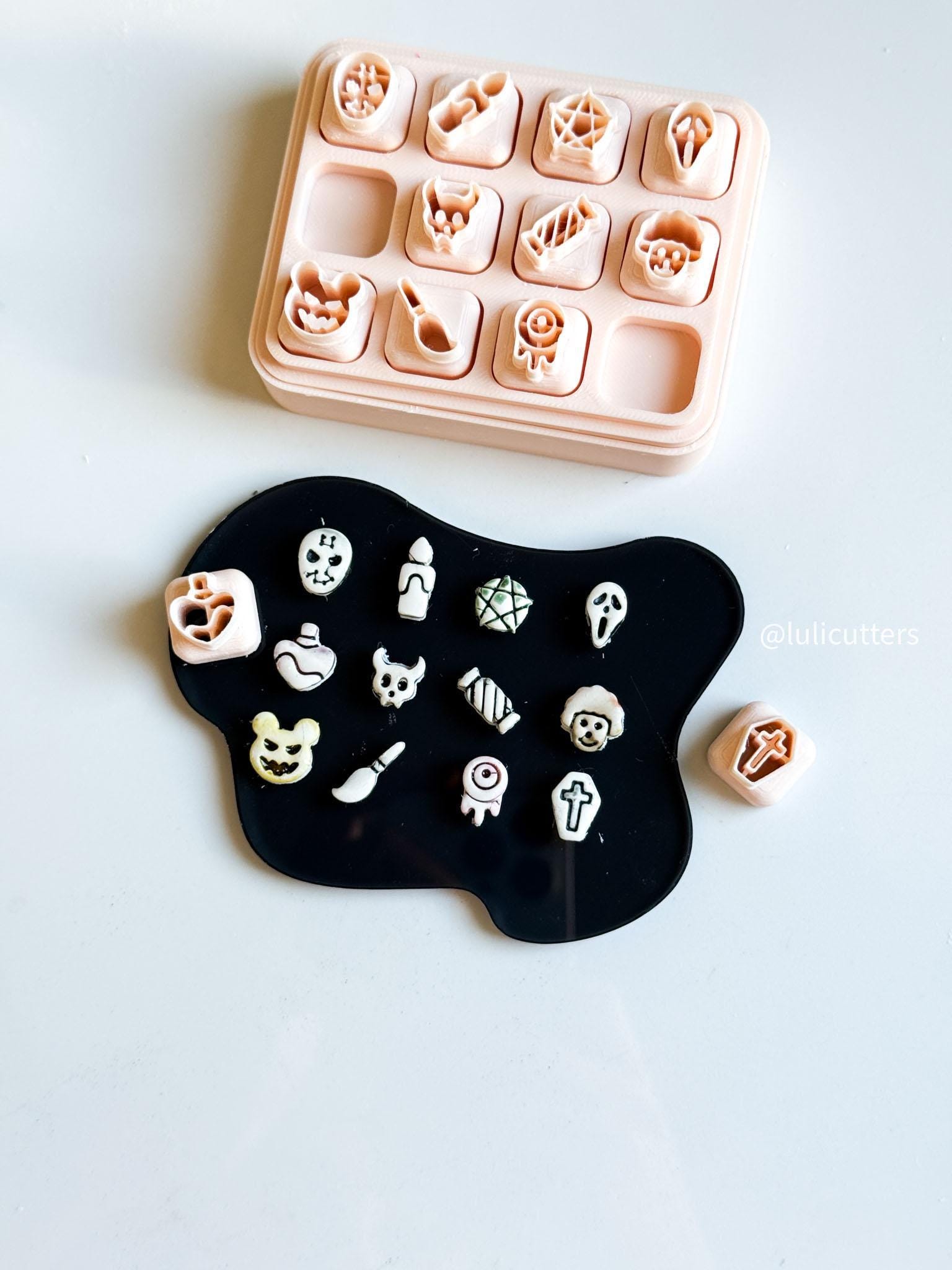 Mini Halloween Clay Cutter Set: Spooky Charms, Jewelry Making
