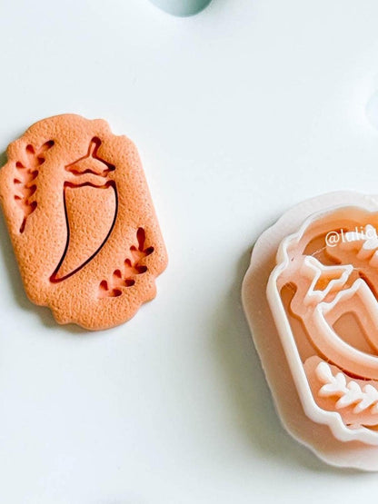 Chili Pepper Imprint Cutter: Scalloped Polymer Clay Earring Tool
