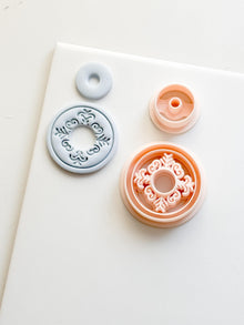 Ornate Round Polymer Clay Cutter Mandala Medallion Shape with Center Hole