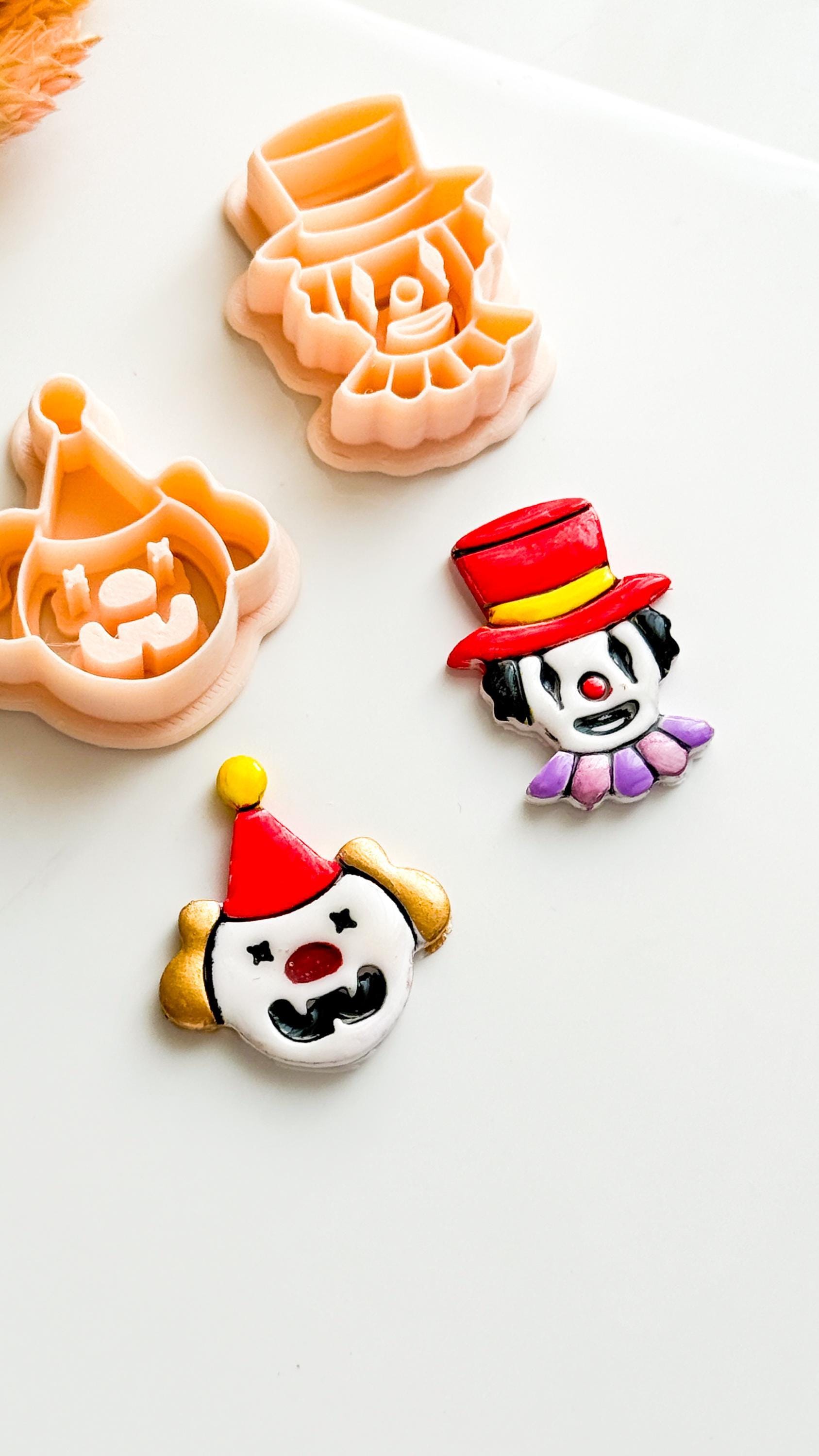 Clown Face/Top Hat Clay Cutter Set: Polymer Clay Jewelry Tool