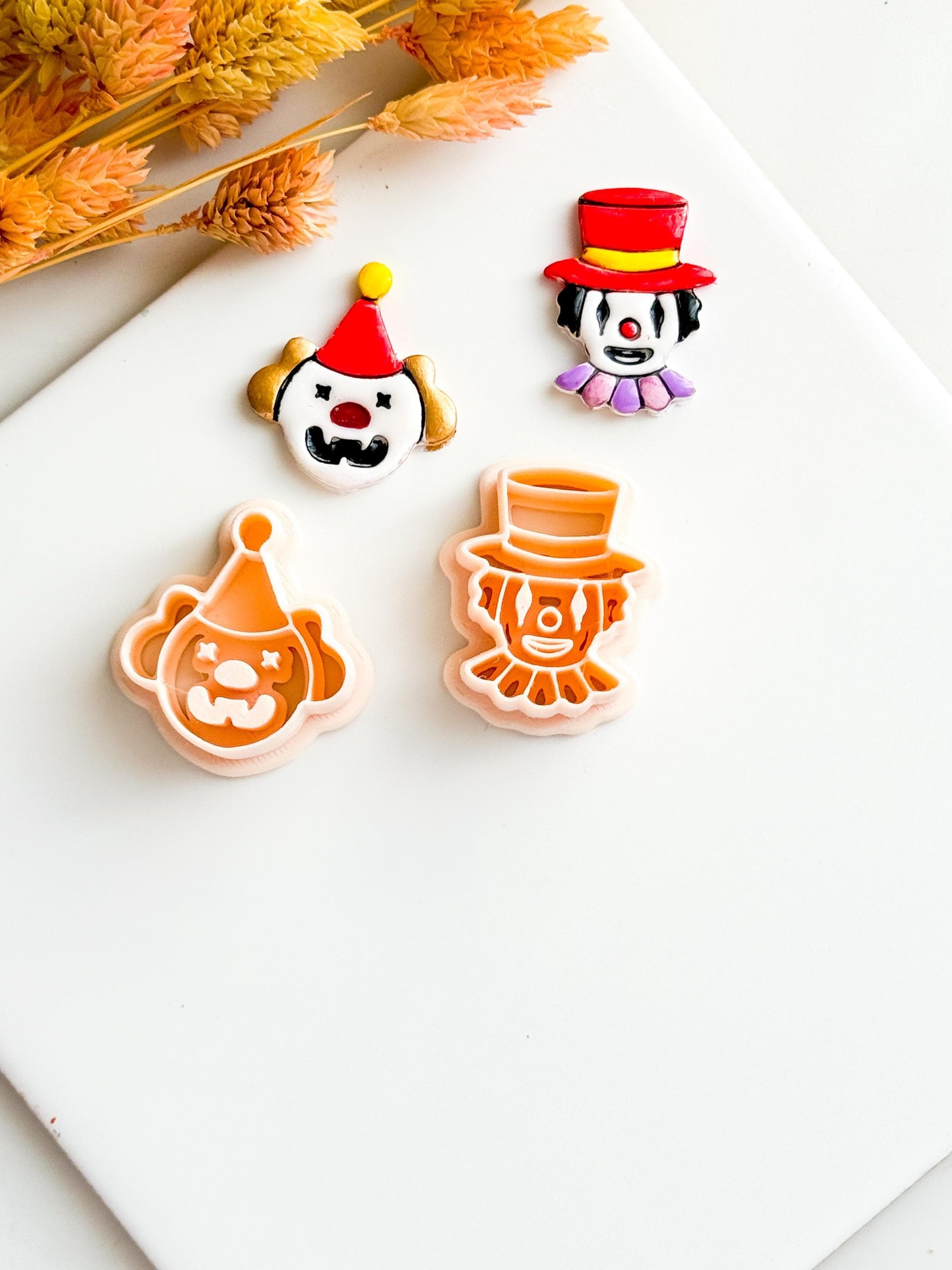Clown Face/Top Hat Clay Cutter Set: Polymer Clay Jewelry Tool