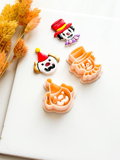 Clown Face/Top Hat Clay Cutter Set: Polymer Clay Jewelry Tool