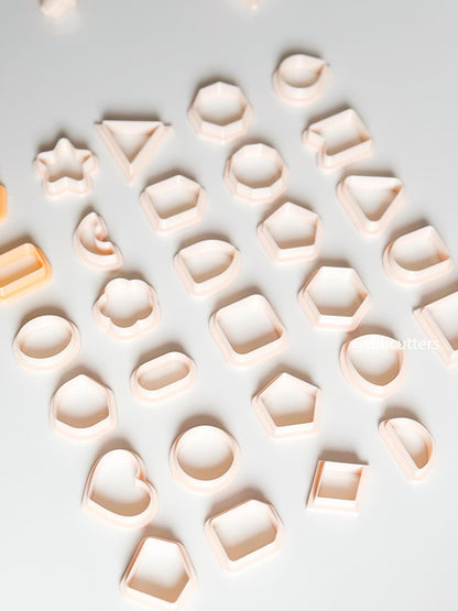 Geometric Clay Cutter Set: 30-Piece Polymer Clay Jewelry Making Tools