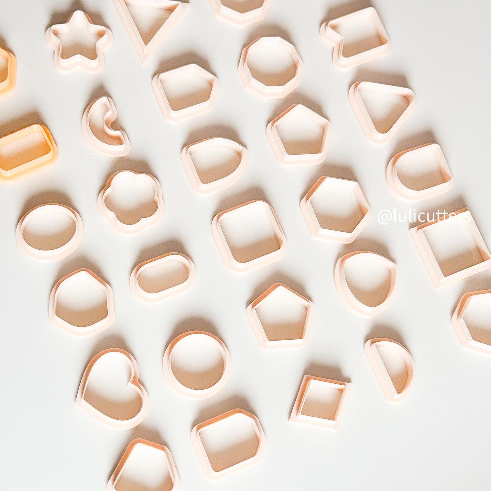 Geometric Clay Cutter Set: 30-Piece Polymer Clay Jewelry Making Tools