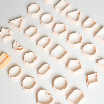 Geometric Clay Cutter Set: 30-Piece Polymer Clay Jewelry Making Tools