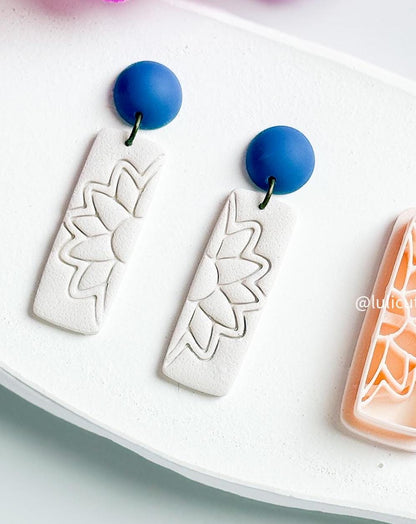 Floral Bar Polymer Clay Cutter: Mirrored Flower Earring Design