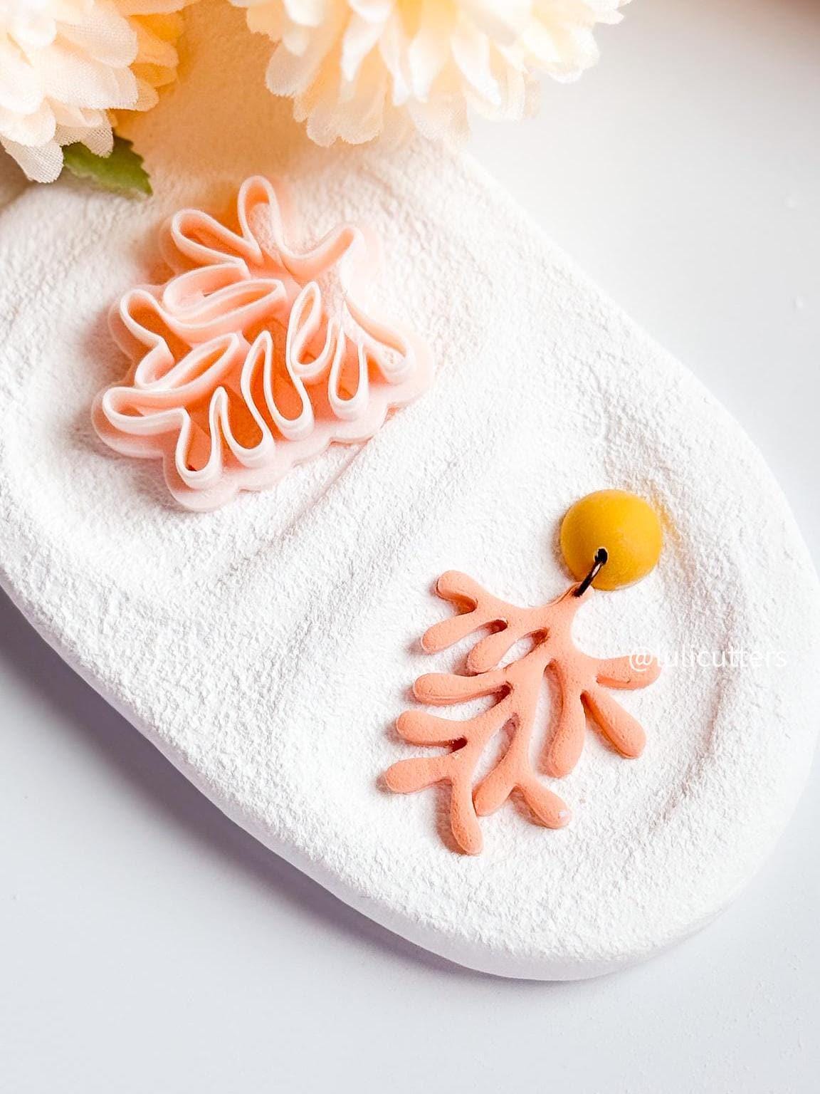 Coral Polymer Clay Cutter Beachy Ocean-Inspired Earring Cutter for Coastal Jewelry