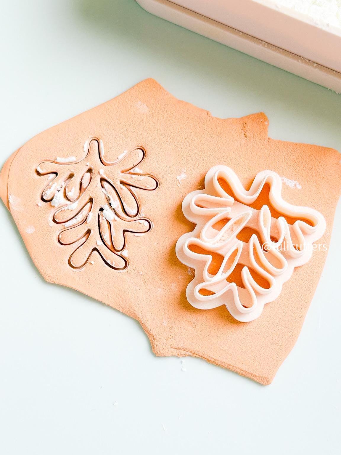 Coral Polymer Clay Cutter Beachy Ocean-Inspired Earring Cutter for Coastal Jewelry