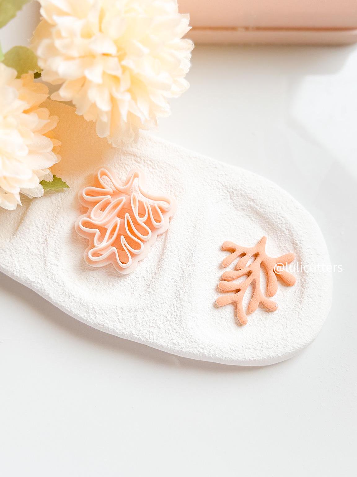 Coral Polymer Clay Cutter Beachy Ocean-Inspired Earring Cutter for Coastal Jewelry