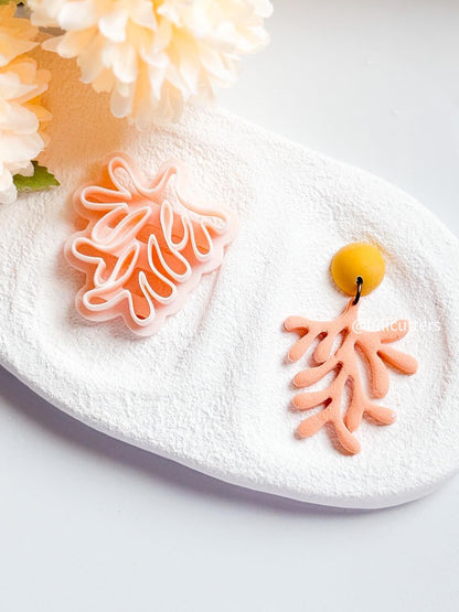 Coral Polymer Clay Cutter Beachy Ocean-Inspired Earring Cutter for Coastal Jewelry