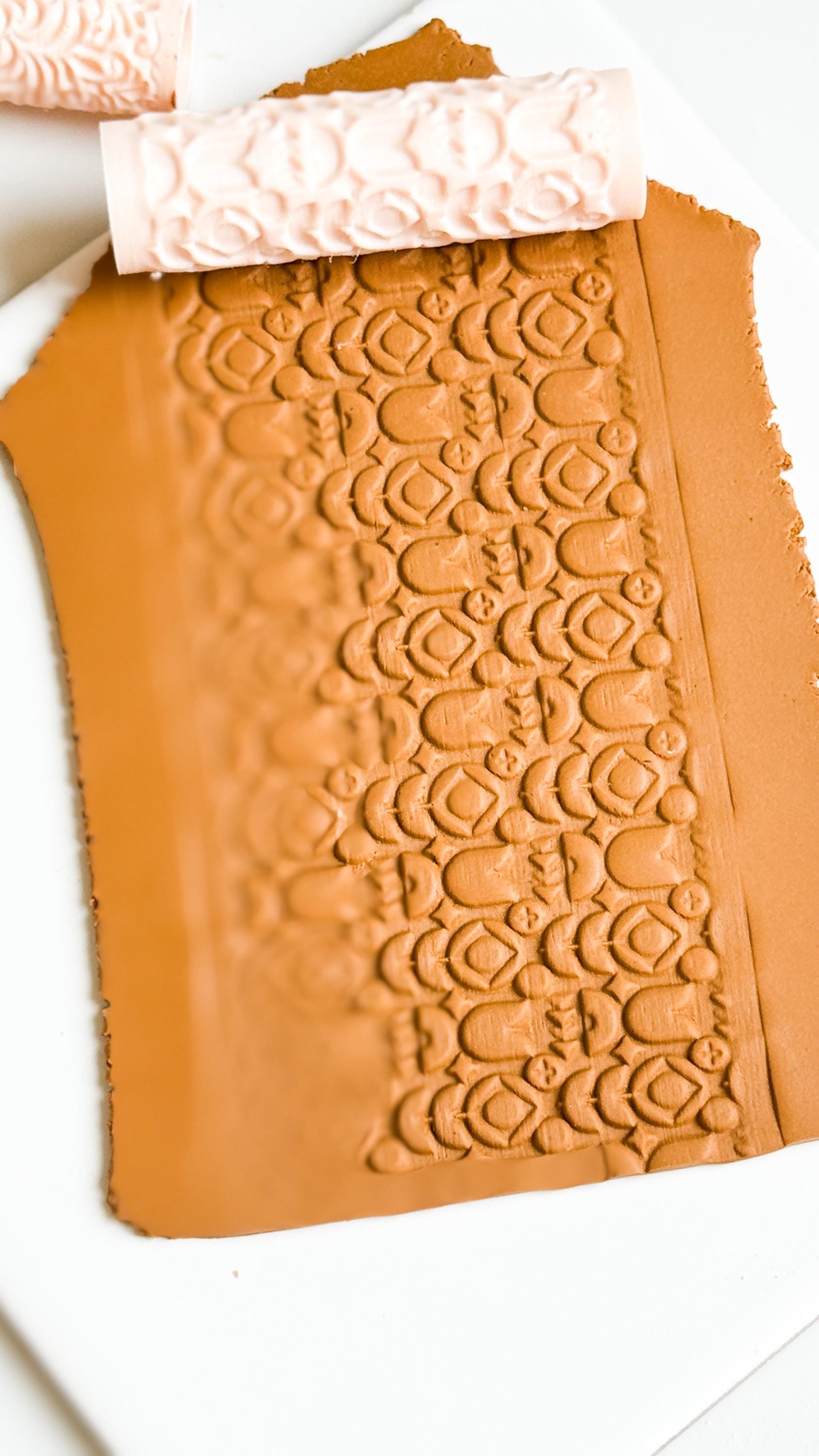 Rosebud Texture Roller: Floral Pattern for Polymer Clay Jewelry