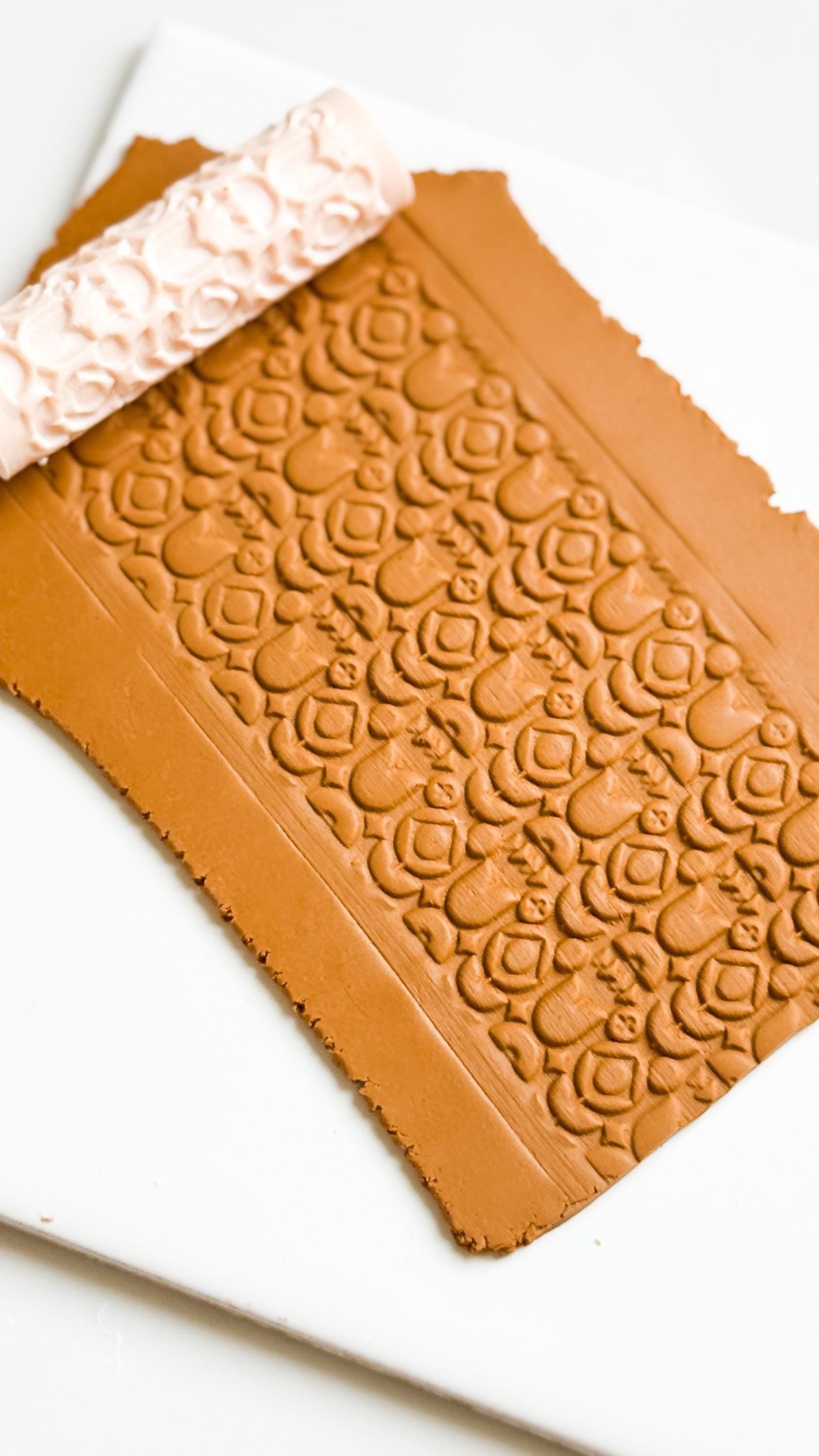 Rosebud Texture Roller: Floral Pattern for Polymer Clay Jewelry