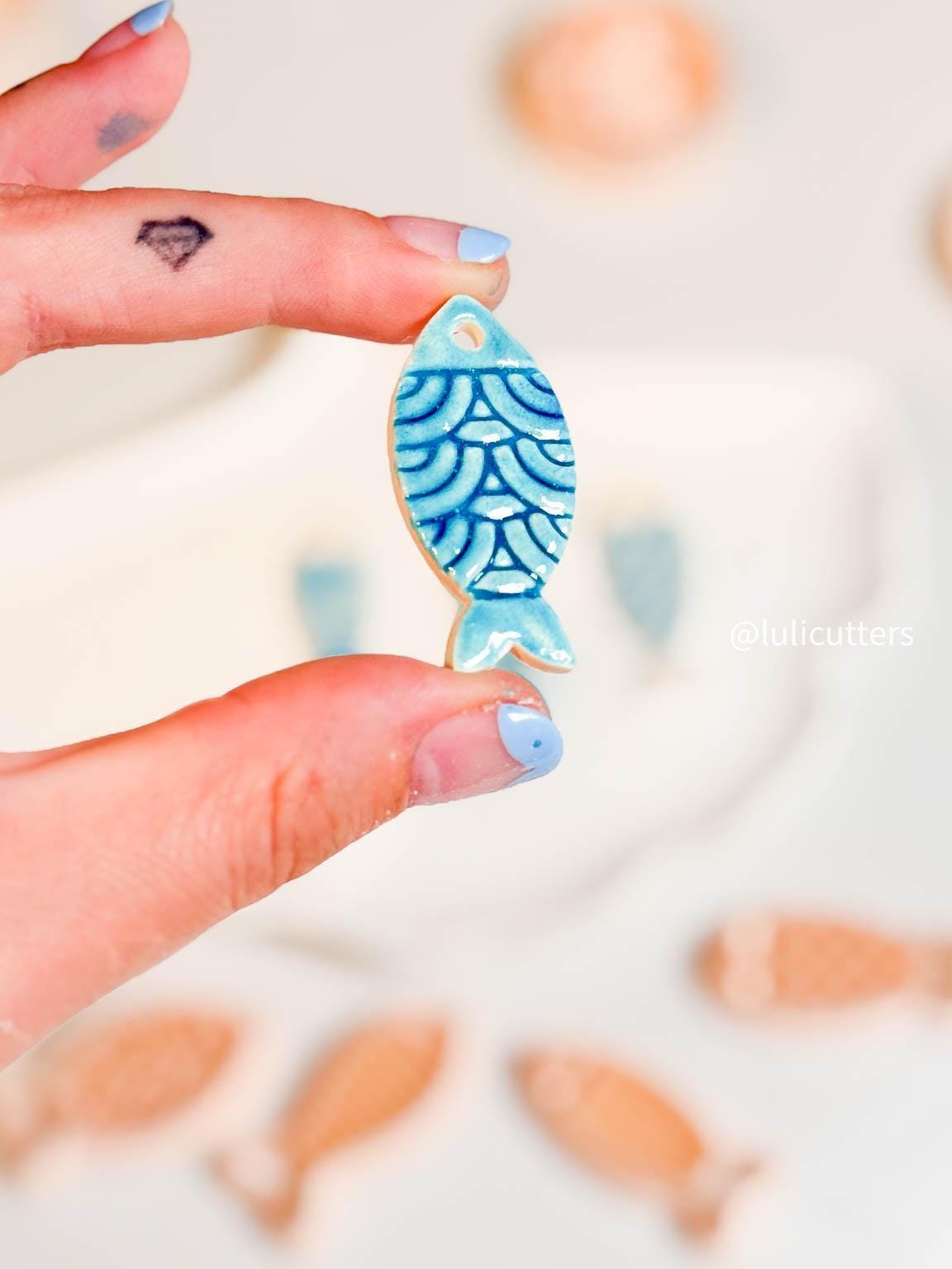 Fish Imprint Clay Cutter Set: Ocean-Inspired Polymer Clay Charms