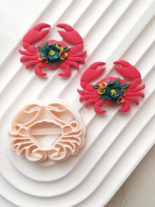 Crab Clay Cutter with Imprint: Ocean Animal Earring Charms