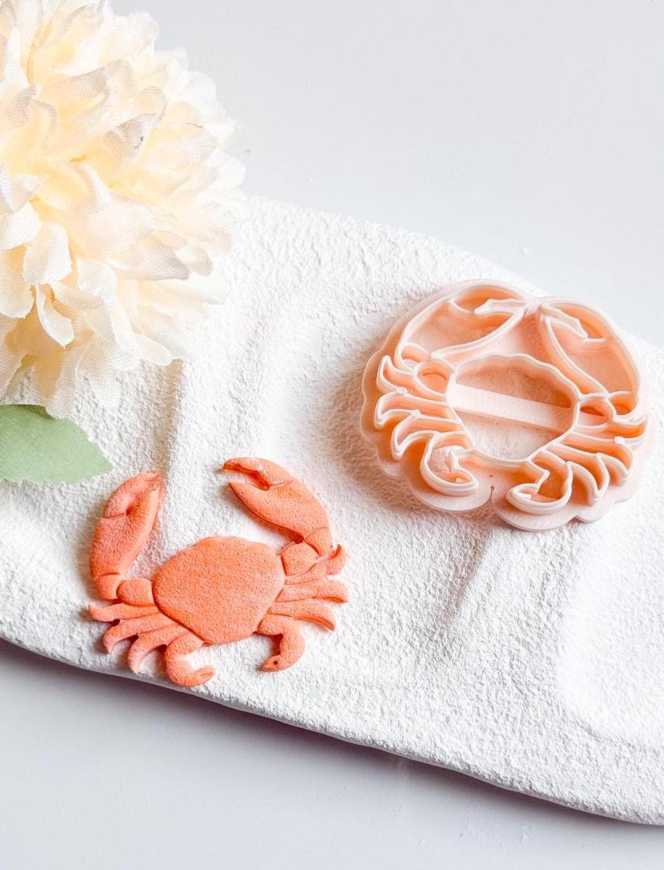 Crab Clay Cutter with Imprint: Ocean Animal Earring Charms