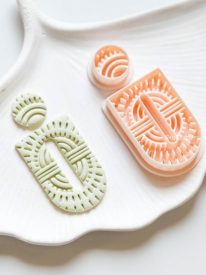 Tribal Weave Clay Cutter Set Textured Geometric Earring Design