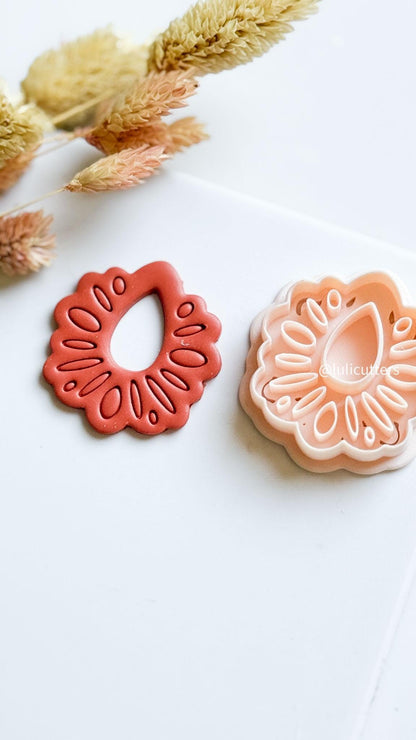 Floral Mandala Polymer Clay Cutter for Earrings and Jewelry