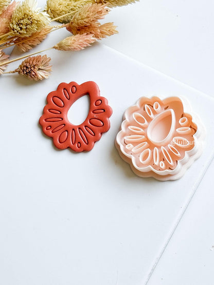 Floral Mandala Polymer Clay Cutter for Earrings and Jewelry