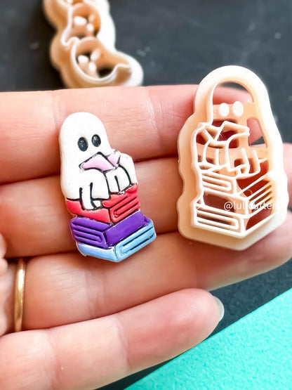 Book Ghost Cutter: Spooky Halloween Polymer Clay Earring Mold