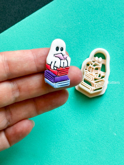 Book Ghost Cutter: Spooky Halloween Polymer Clay Earring Mold