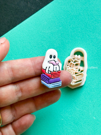Book Ghost Cutter: Spooky Halloween Polymer Clay Earring Mold