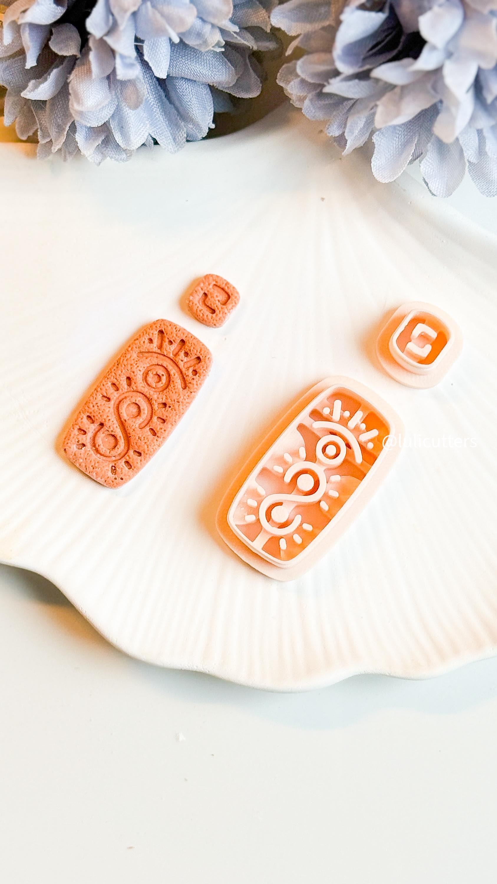Aztec Eye & Sun Clay Cutter Set: Boho Polymer Clay Earring Cutters